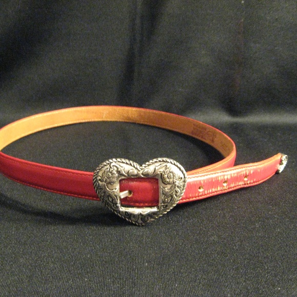 Justin Boots Accessories - JUSTIN TOP GRAIN COWHIDE BRIGHT RED LADIES BELT